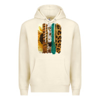 Sandshell Leopard Sunflower Brush Strokes Premium Hoodie - Jasminsmagicworld