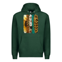 Sports Green Leopard Sunflower Brush Strokes Premium Hoodie - Jasminsmagicworld