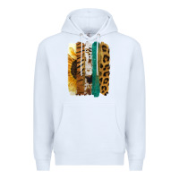 White Leopard Sunflower Brush Strokes Premium Hoodie - Jasminsmagicworld