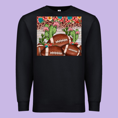 Football Leopard Cactus Premium Sweatshirt Designed By Jahusdesignshop