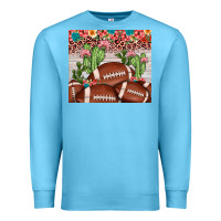 Ocean Blue football leopard cactus Premium Sweatshirt - JahusDesignShop