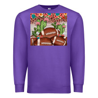 Purple football leopard cactus Premium Sweatshirt - JahusDesignShop