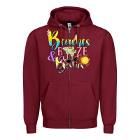 Burgundy beaches booze and besties tbw Zipper Hoodie - texasbilliewilder