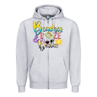 Heather Grey beaches booze and besties tbw Zipper Hoodie - texasbilliewilder
