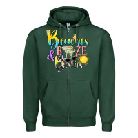 Sports Green beaches booze and besties tbw Zipper Hoodie - texasbilliewilder