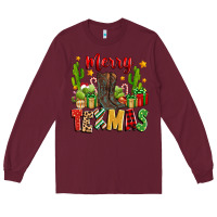 Burgundy merry texmas Long Sleeve Tee - Zillion Design Studio