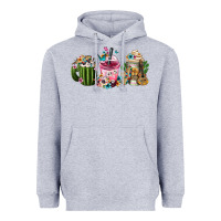 Heather Grey mexican day of the dead coffee cups Heavyweight Hoodie - FaDigitalArtStudio