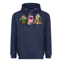 Navy mexican day of the dead coffee cups Heavyweight Hoodie - FaDigitalArtStudio