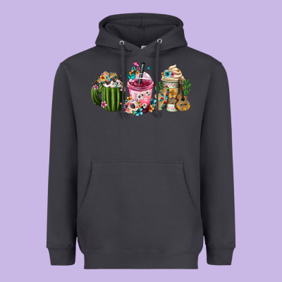 Mexican Day Of The Dead Coffee Cups Heavyweight Hoodie Designed By Fadigitalartstudio