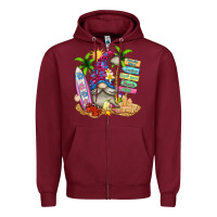Burgundy beach gnome Zipper Hoodie - texasbilliewilder
