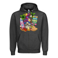 Charcoal Heather beach gnome Zipper Hoodie - texasbilliewilder