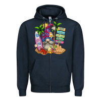 Navy beach gnome Zipper Hoodie - texasbilliewilder
