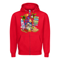Red beach gnome Zipper Hoodie - texasbilliewilder