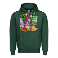 Sports Green beach gnome Zipper Hoodie - texasbilliewilder