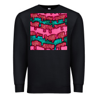 Black valentines day leopard and turquoise gemstone seamless pattern Premium Sweatshirt - BundleAndBundleShop