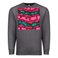 Charcoal Heather valentines day leopard and turquoise gemstone seamless pattern Premium Sweatshirt - BundleAndBundleShop