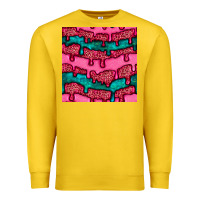 Lemon valentines day leopard and turquoise gemstone seamless pattern Premium Sweatshirt - BundleAndBundleShop