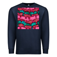 Navy valentines day leopard and turquoise gemstone seamless pattern Premium Sweatshirt - BundleAndBundleShop
