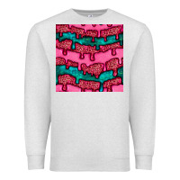 Oatmeal Heather valentines day leopard and turquoise gemstone seamless pattern Premium Sweatshirt - BundleAndBundleShop