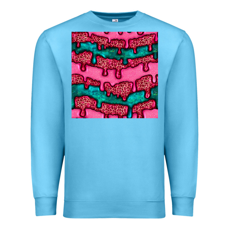 Valentines Day Leopard And Turquoise Gemstone Seamless Pattern Premium Sweatshirt by BundleAndBundleShop | Teevron