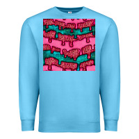 Ocean Blue valentines day leopard and turquoise gemstone seamless pattern Premium Sweatshirt - BundleAndBundleShop