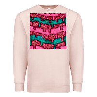 Pale Pink valentines day leopard and turquoise gemstone seamless pattern Premium Sweatshirt - BundleAndBundleShop