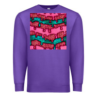 Purple valentines day leopard and turquoise gemstone seamless pattern Premium Sweatshirt - BundleAndBundleShop