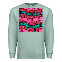 Seafoam valentines day leopard and turquoise gemstone seamless pattern Premium Sweatshirt - BundleAndBundleShop