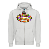 Dove Grey Christmas football Zipper Hoodie - RanaPortraitStore