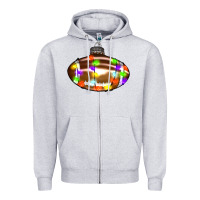 Heather Grey Christmas football Zipper Hoodie - RanaPortraitStore