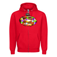 Red Christmas football Zipper Hoodie - RanaPortraitStore