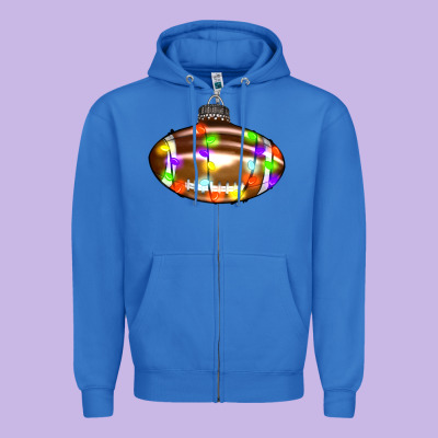 Christmas Football Zipper Hoodie Designed By Ranaportraitstore
