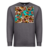 Charcoal Heather football turquoise sunflower Premium Sweatshirt - JahusDesignShop
