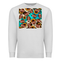 Dove Grey football turquoise sunflower Premium Sweatshirt - JahusDesignShop