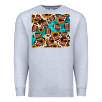 Heather Grey football turquoise sunflower Premium Sweatshirt - JahusDesignShop