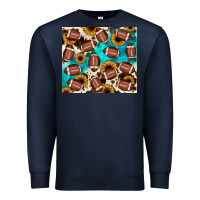 Navy football turquoise sunflower Premium Sweatshirt - JahusDesignShop