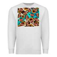 Oatmeal Heather football turquoise sunflower Premium Sweatshirt - JahusDesignShop