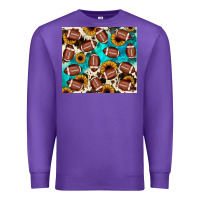Purple football turquoise sunflower Premium Sweatshirt - JahusDesignShop
