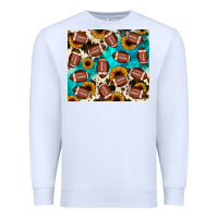 White football turquoise sunflower Premium Sweatshirt - JahusDesignShop