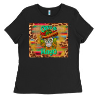 Black cinco de mayo sombrero skull Ladies Tee - BarkalooDesign