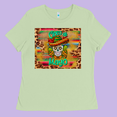 Cinco De Mayo Sombrero Skull Ladies Tee Designed By Barkaloodesign
