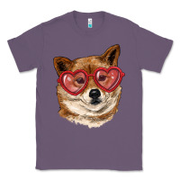 Lavender shiba inu with love glasses Classic Tee - RanaPortraitStore