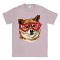 Lilac shiba inu with love glasses Classic Tee - RanaPortraitStore