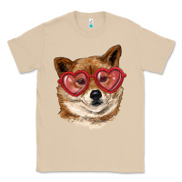 Mushroom shiba inu with love glasses Classic Tee - RanaPortraitStore