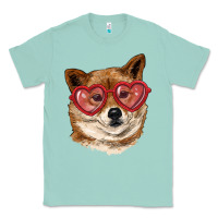 Seafoam shiba inu with love glasses Classic Tee - RanaPortraitStore