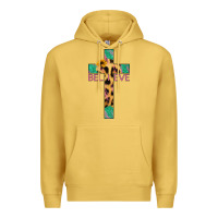 Antique Gold Believe Cross Premium Hoodie - Jasminsmagicworld