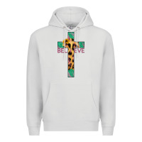 Dove Grey Believe Cross Premium Hoodie - Jasminsmagicworld