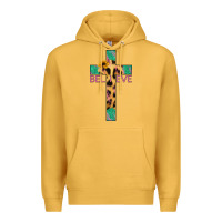 Mustard Believe Cross Premium Hoodie - Jasminsmagicworld