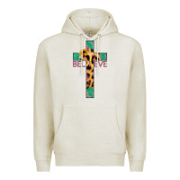 Oatmeal Heather Believe Cross Premium Hoodie - Jasminsmagicworld