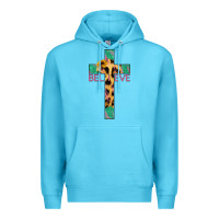 Ocean Blue Believe Cross Premium Hoodie - Jasminsmagicworld